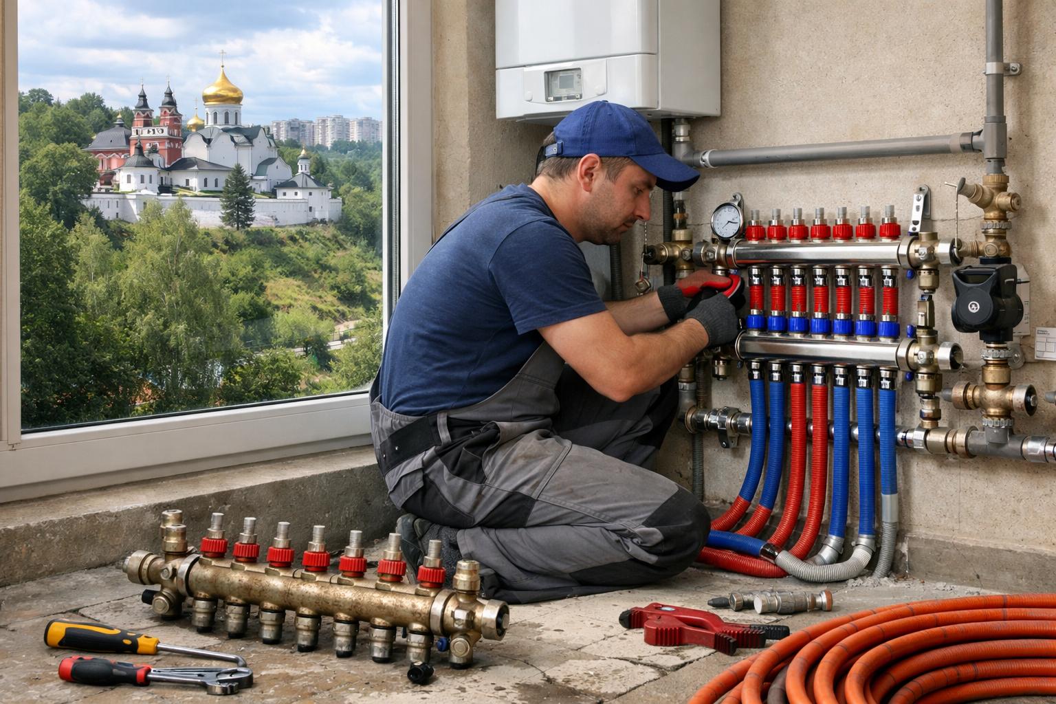 Безупречный комфорт в Звенигороде: замена коллектора тёплого пола — гарантия тепла, экономии и надёжности!